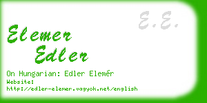 elemer edler business card